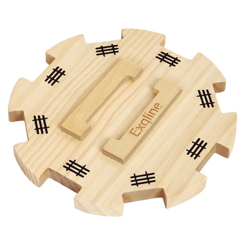 Exqline Wooden Hub for Mexican Train Dominoes with Felted Bottom Mexican Train Centerpiece Made of Superior Pine - Image 1